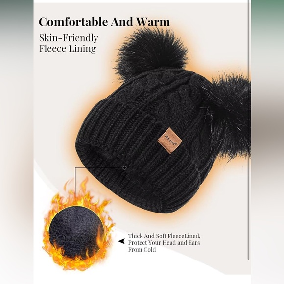 Black Knit Hat, Scarf, and Gloves Set - Picture 5 of 6